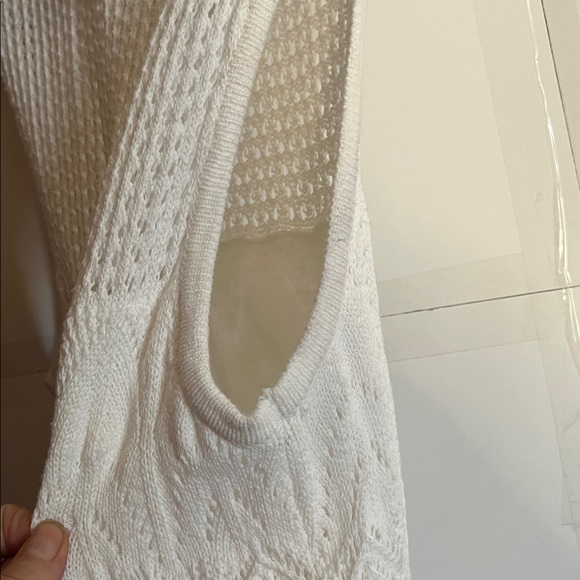 😄Z supply crocheted maxi dress lined off white medium - Picture 9 of 9